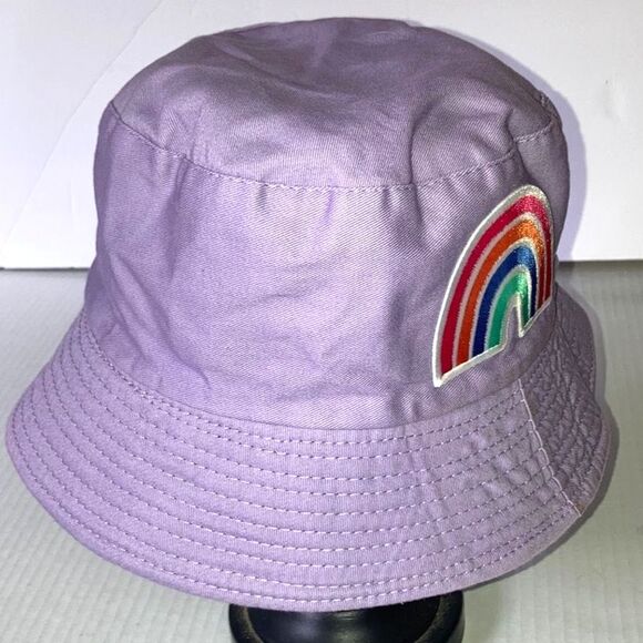 HAPPY RAINBOW Bucket Hat Reversible Light Purple Lilac Men Women Unisex Medium - Picture 7 of 11